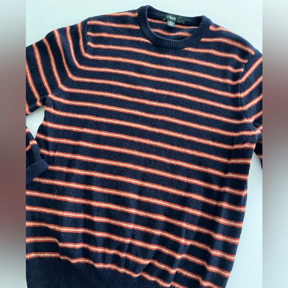 Y2K‎ Lambs Wool Sweater Navy/Orange/Cream Stripe S